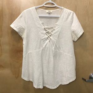 White blouse with tie up front